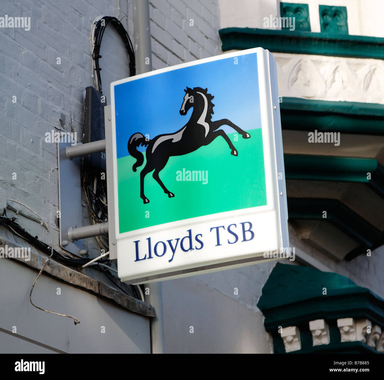 Lloyds TSB bank Black Horse sign Stock Photo