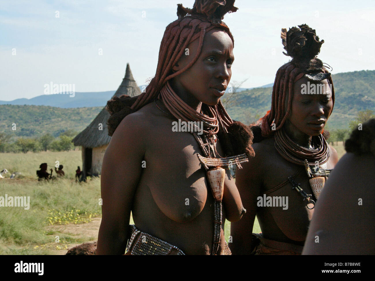 Africa, Namibia, Himba, Women, Hairstyle, Breasts Stock Photo
