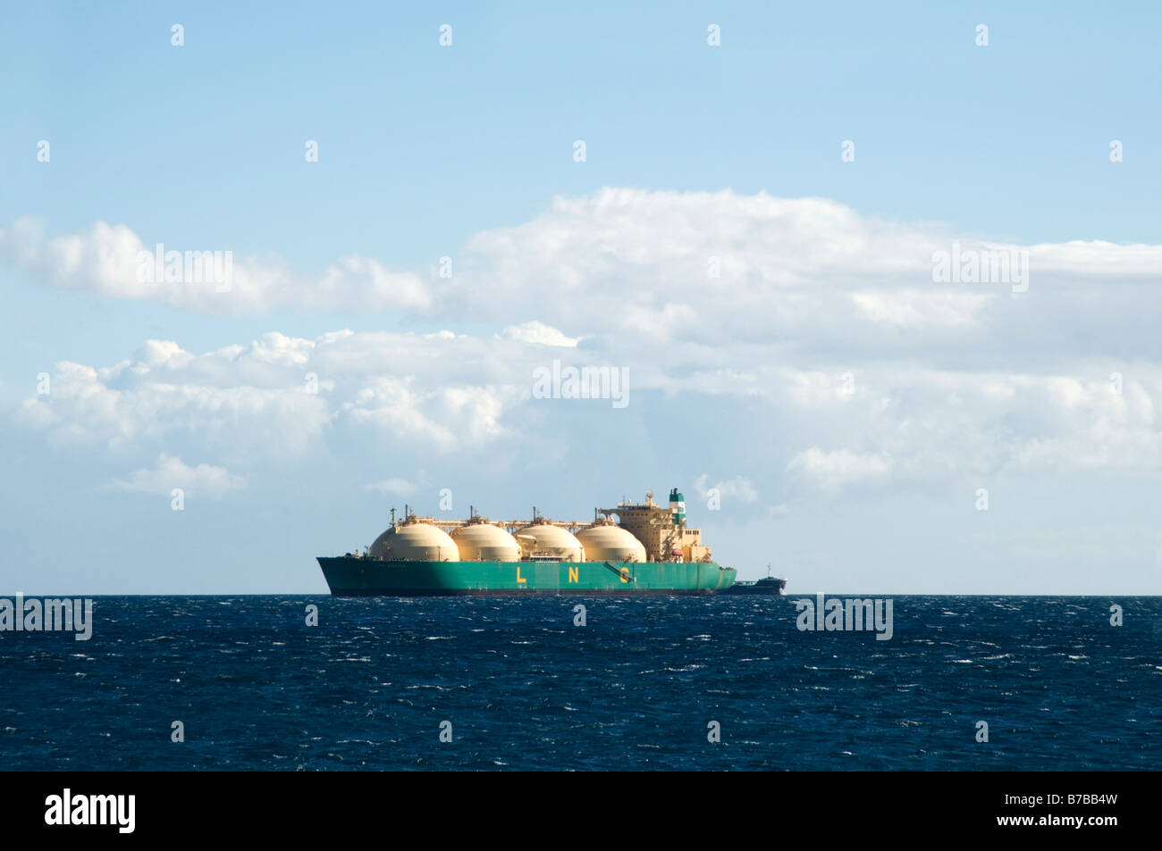 liquid natural gas tanker oil ship boat transport transporting fuel Stock Photo
