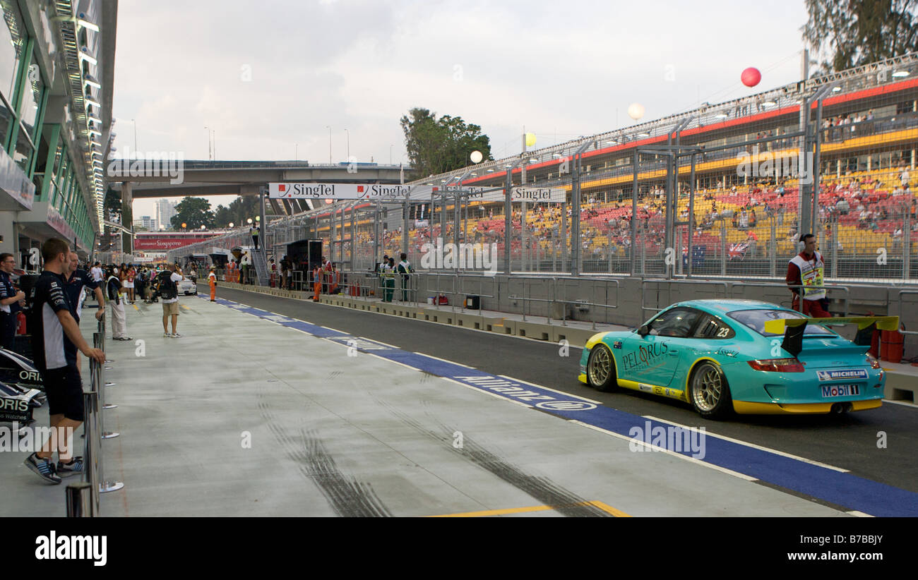 Singapore F1 pit lane Stock Photo