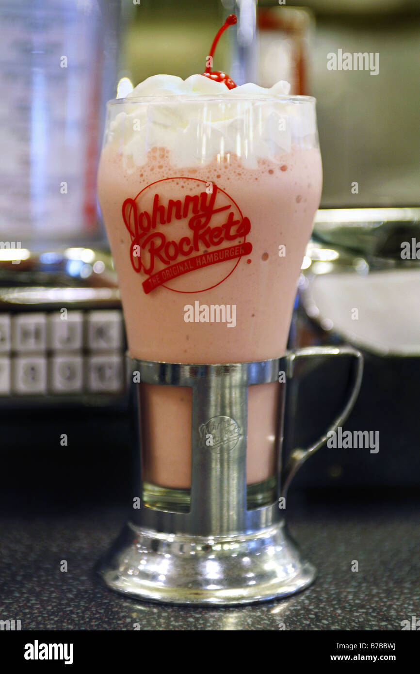 Milkshake, Johnny Rockets, Washington D.C., USA Stock Photo