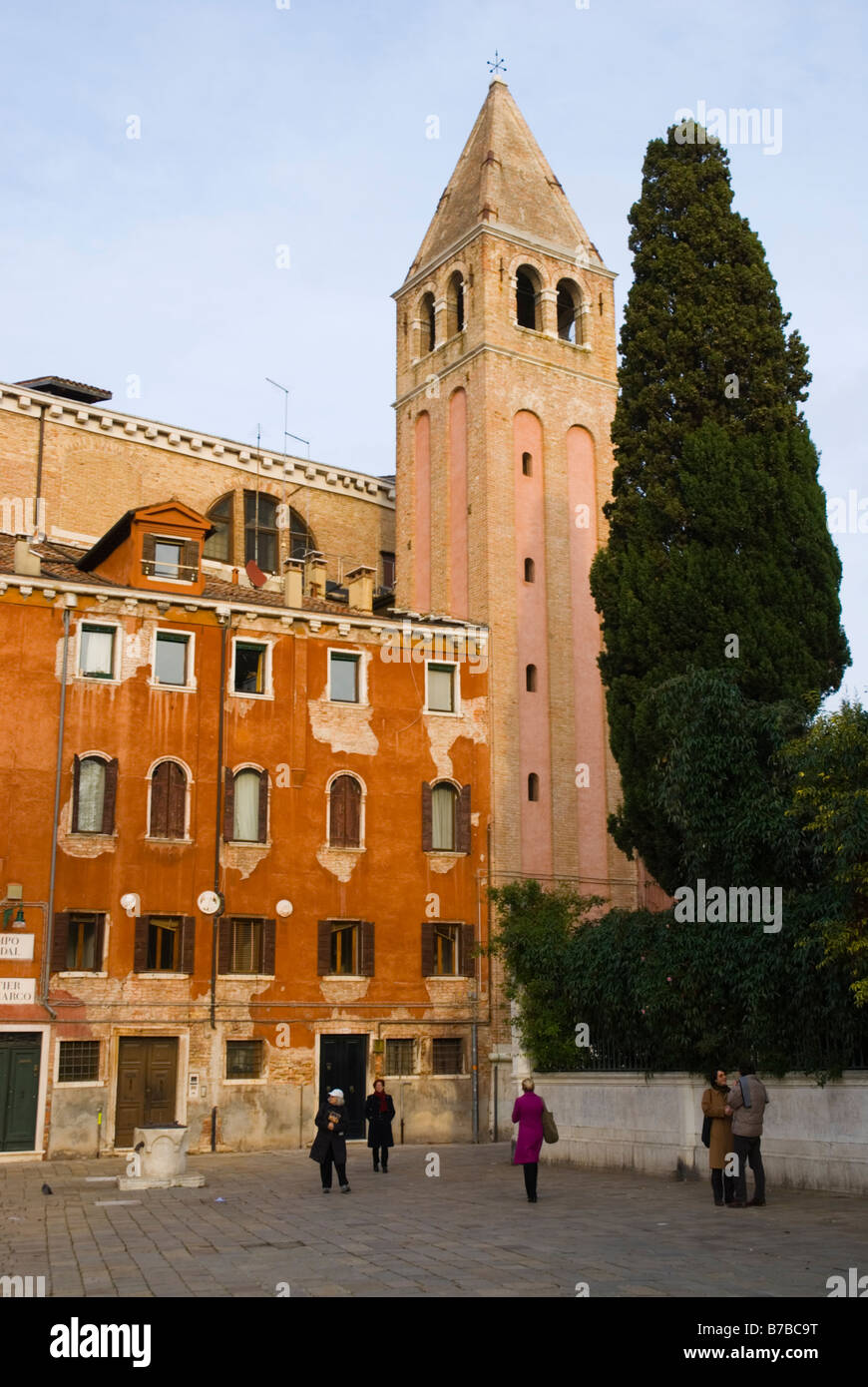 Campo San Vidal square with Chiesa San Vidal church in background in San Marco district of Venice Italy Europe Stock Photo