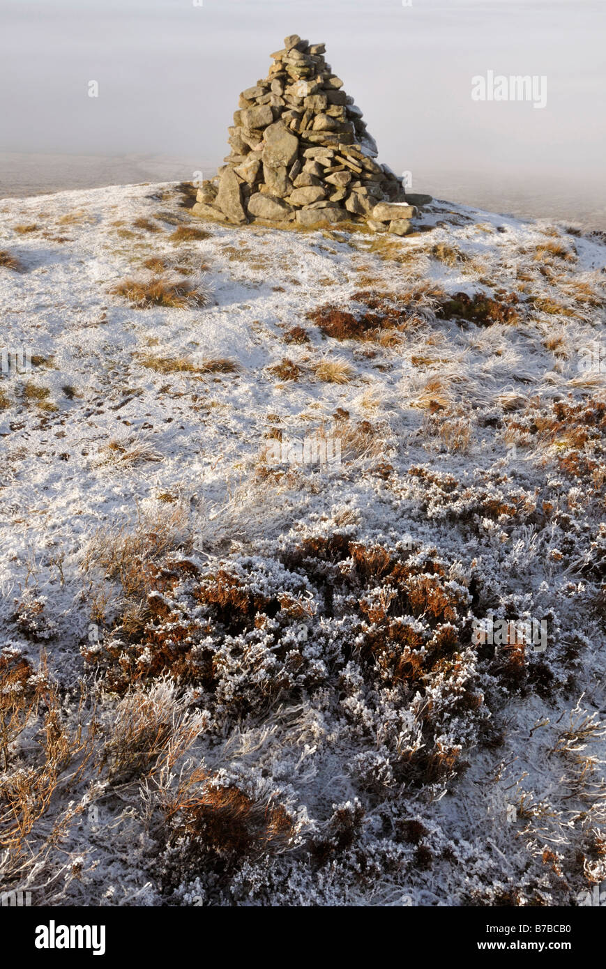 Cairn on summit of Bolt s Law near Rookhope north Pennines Stock Photo