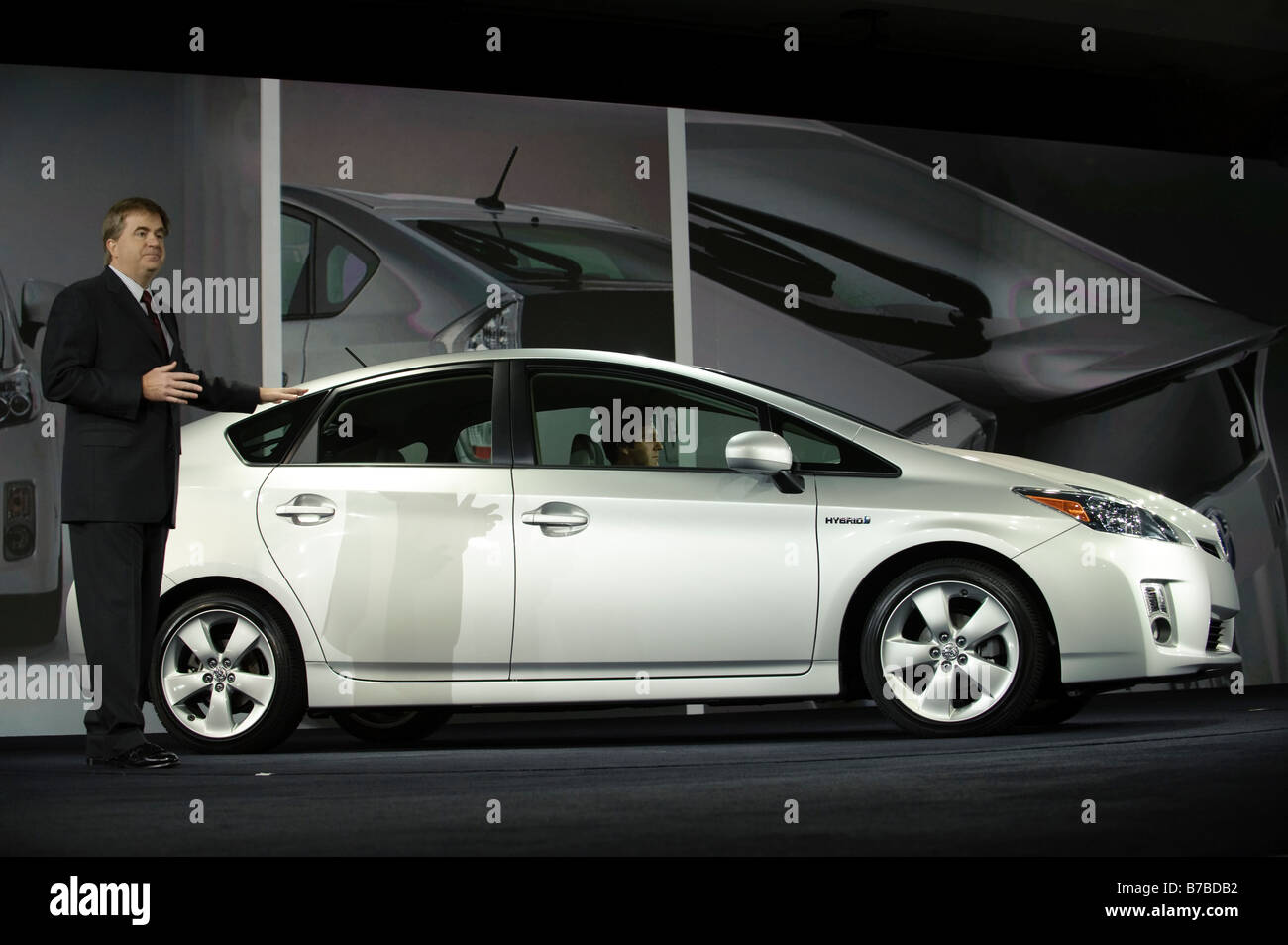 The 2010 Toyota Prius debut at the 2009 North American International Auto Show in Detroit Michigan USA Stock Photo
