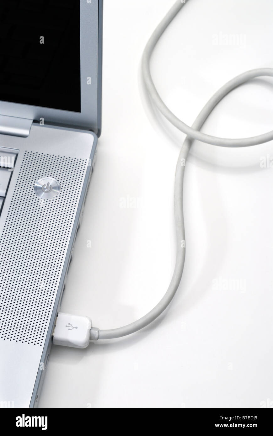 USB port on a laptop computer Stock Photo Alamy