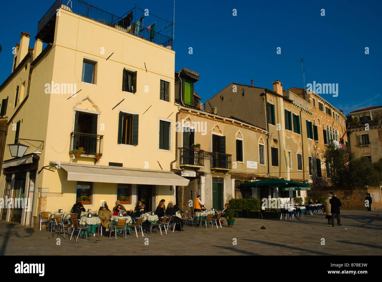 Gelateria and caffeteria in Dorsoduro district of Venice Italy Europe Stock Photo