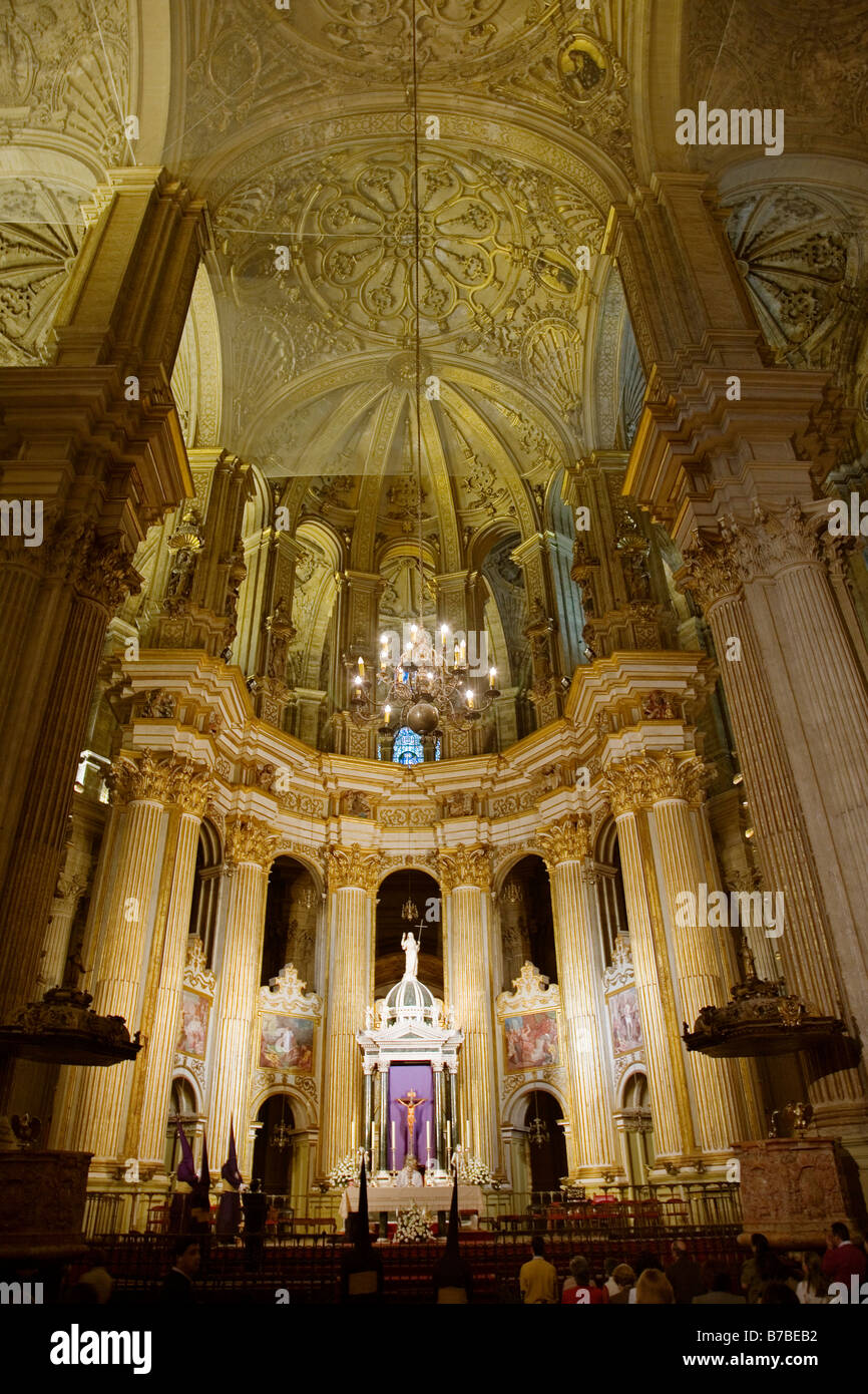 Interior de la Catedral Malaga Costa del Sol Andalucia España Cathedral of Malaga sun coast Andalusia Spain Stock Photo