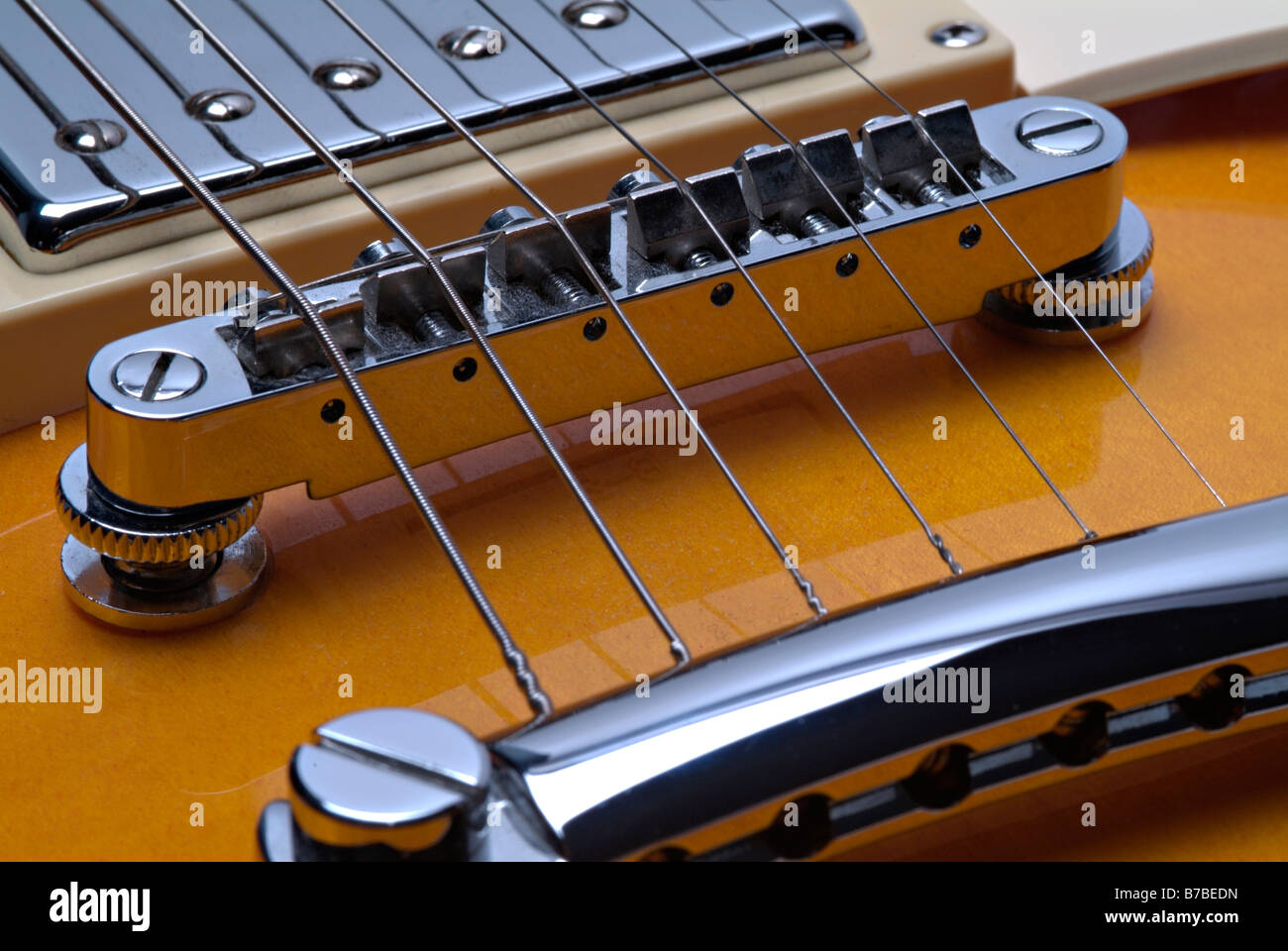 Detail of solid body electric guitar Stock Photo Alamy