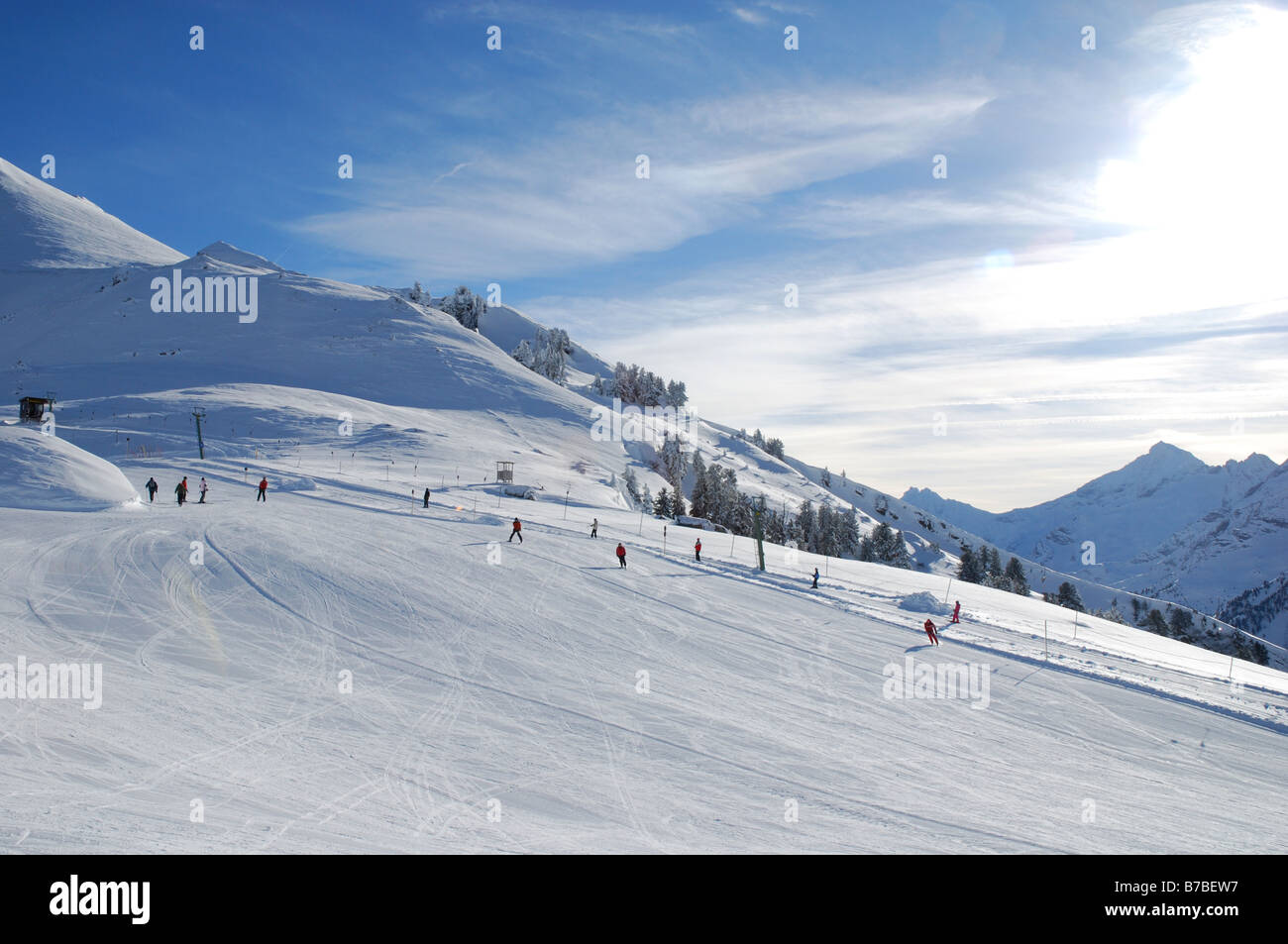 skiing in the Ahorn mountains Mayrhofen Austria Stock Photo