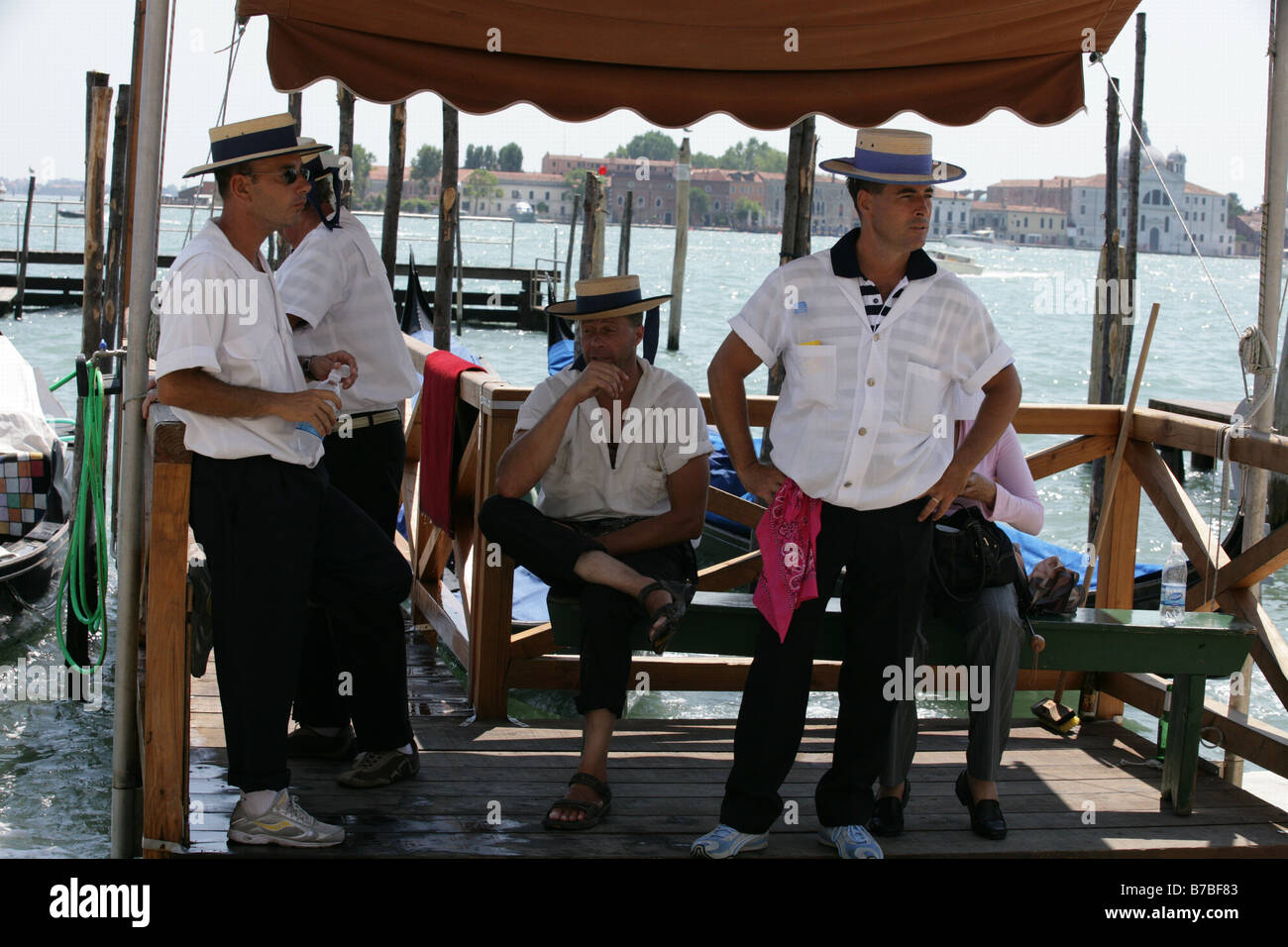 Gondola Drivers in Venice Stock Photo Alamy