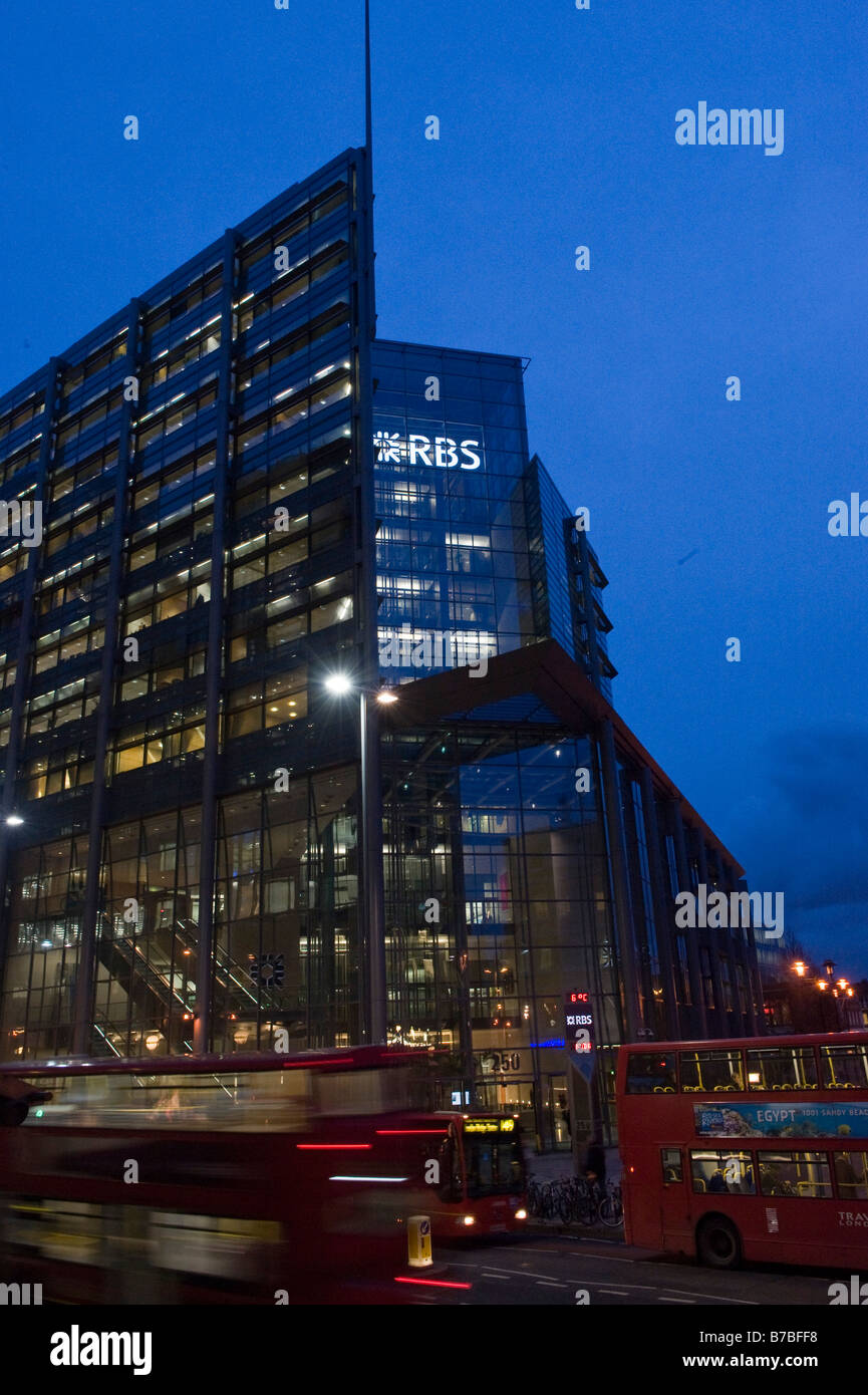 The glass fronted Royal Bank of Scotland building Bishopsgate, London Stock Photo