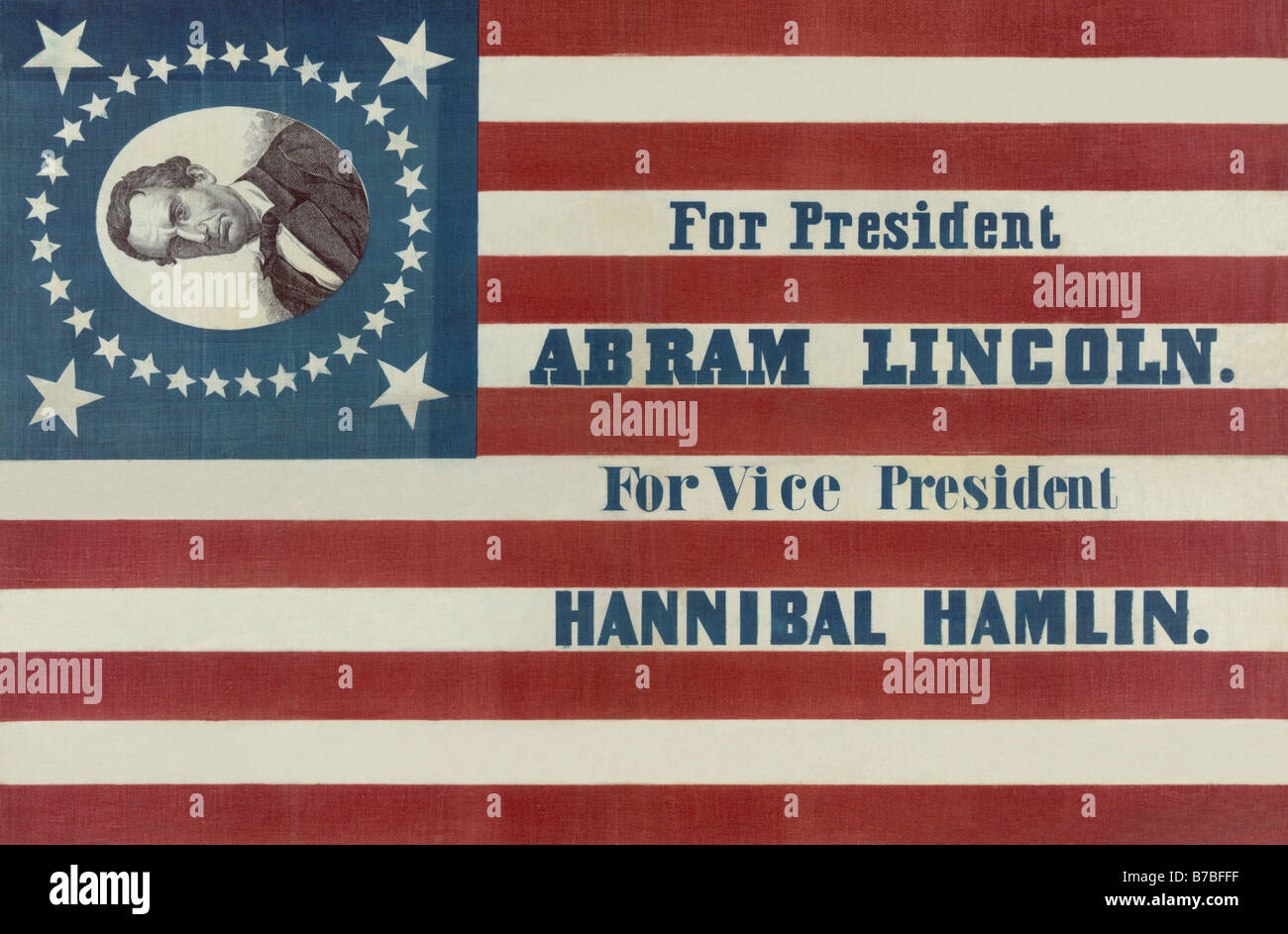 For President, Abraham Lincoln. For vice president, Hannibal Hamlin Stock Photo