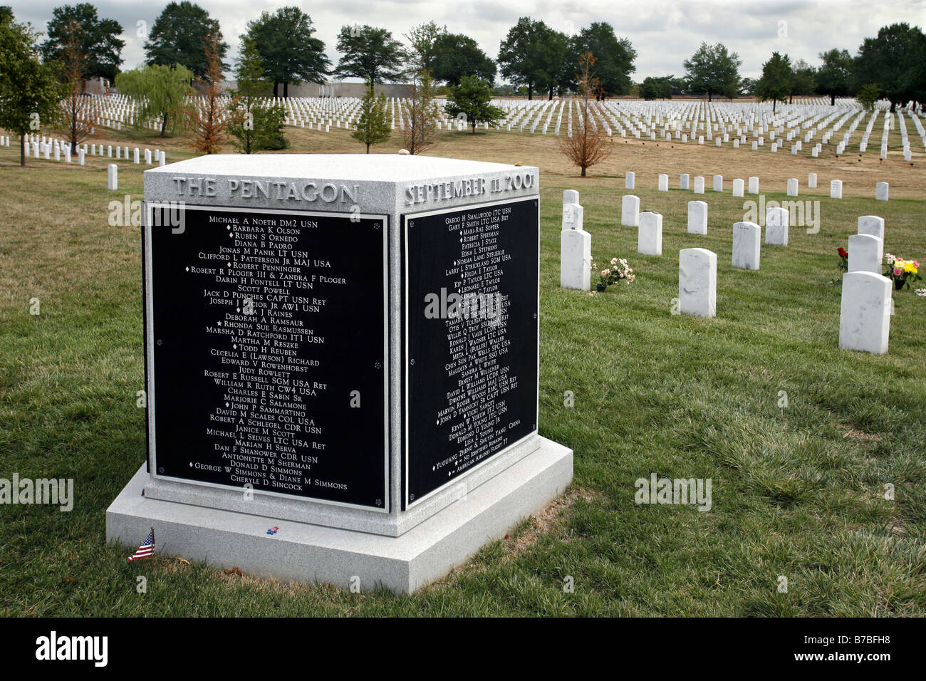Pentagon September 11 Memorial, Arlington National Cemetery, Arlington, Virginia, USA Stock Photo