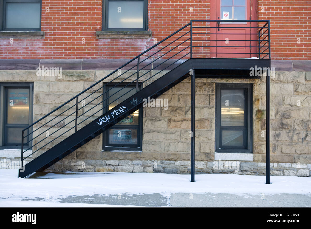 A set of stair on a public school building Stock Photo