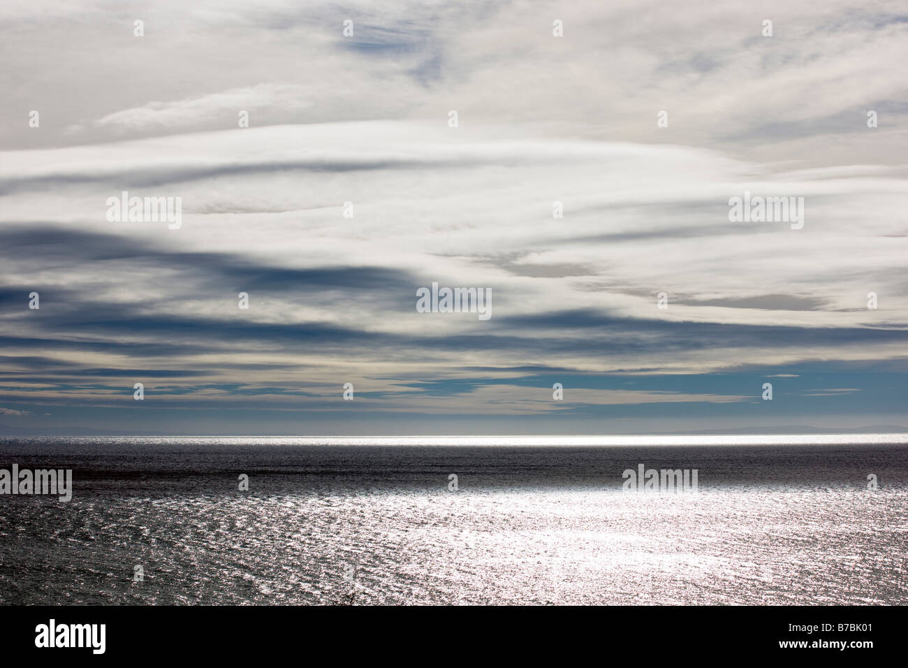 Pacific Ocean and clouds, Gaviota State Park, Highway 1, Gaviota, California, USA Stock Photo