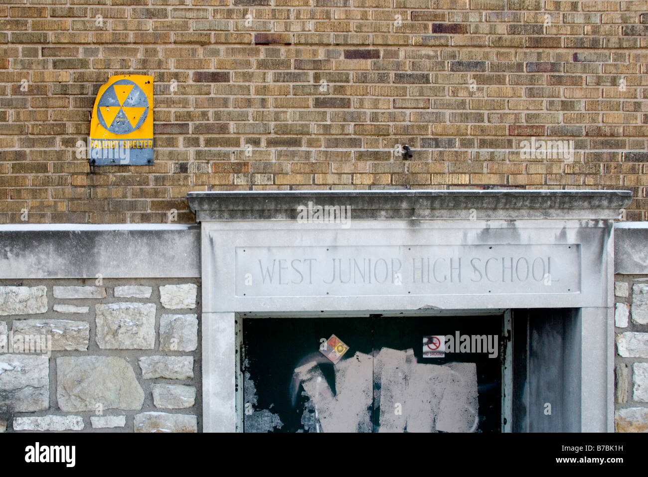 Schools were a primary location for Fallout Shelters in the US Stock Photo