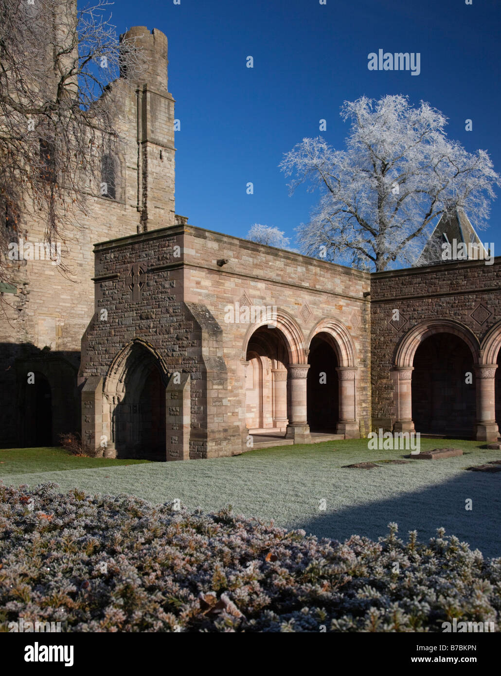 Scotland in winter Kelso Abbey Stock Photo