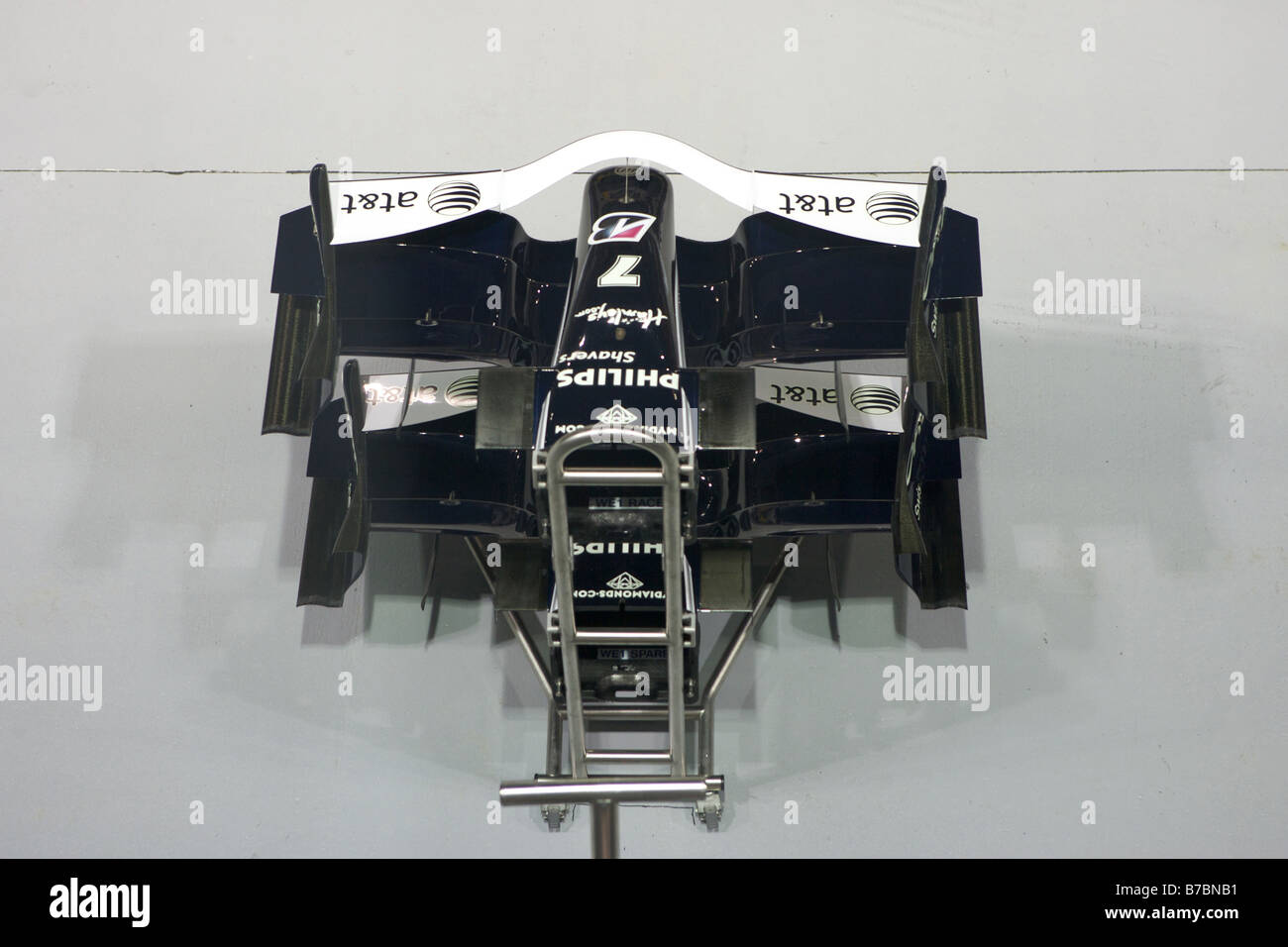 AT&T Williams Singapore F1 front nose spoilers wings on rack at pit