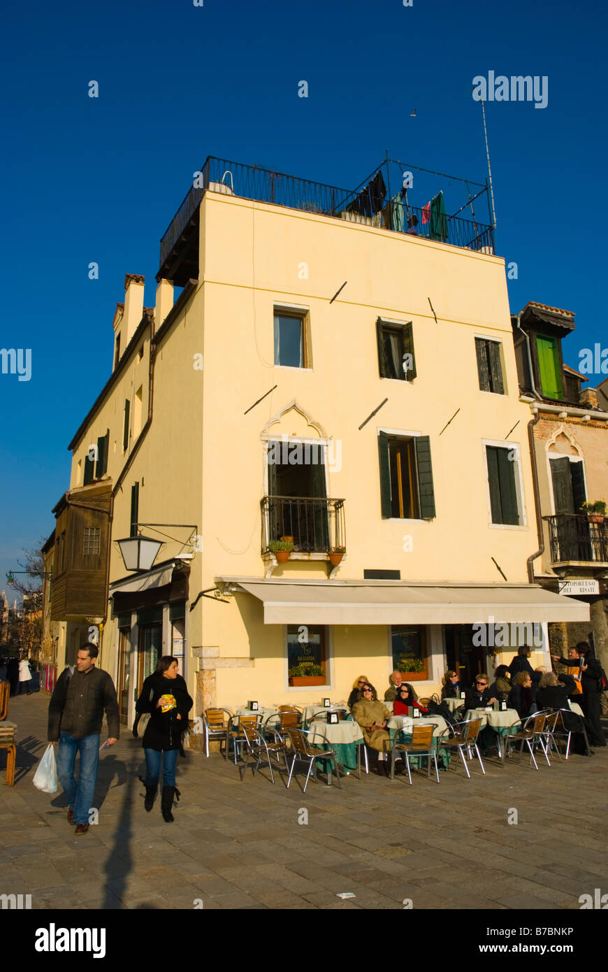 Gelateria and caffeteria in Dorsoduro district of Venice Italy Europe Stock Photo