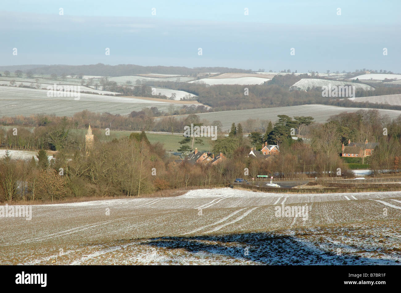 winter scene, East Norton, Leicestershire, England, Uk Stock Photo