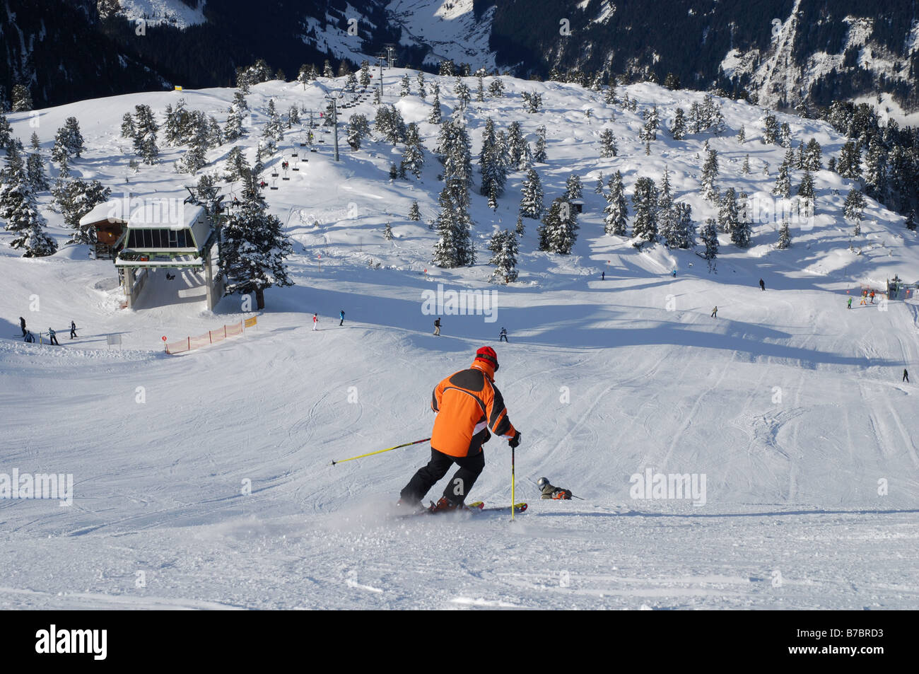 skiing in the Ahorn mountains Mayrhofen Austria Stock Photo Alamy