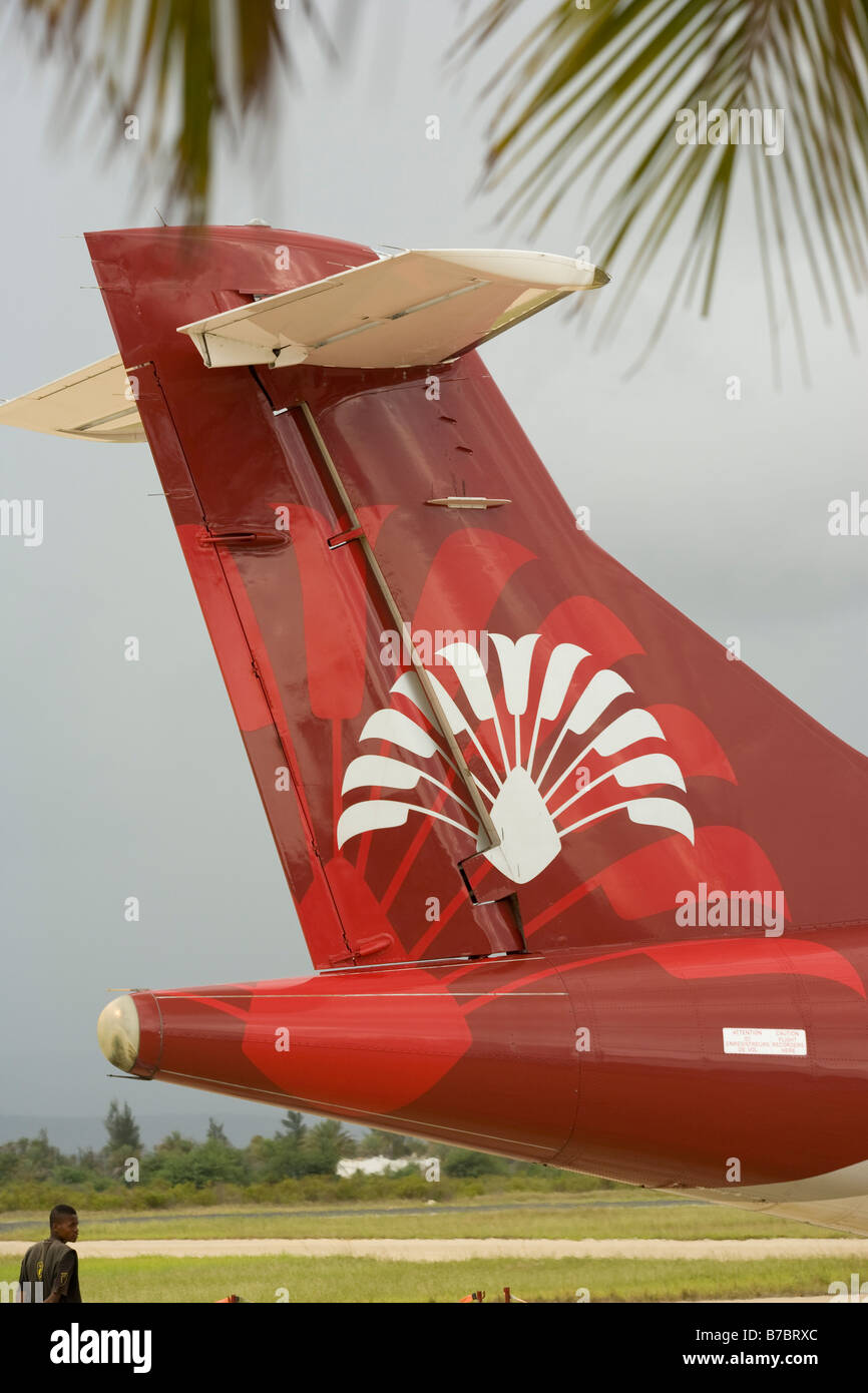 Air Madagascar emblem on tail of aircraft Stock Photo