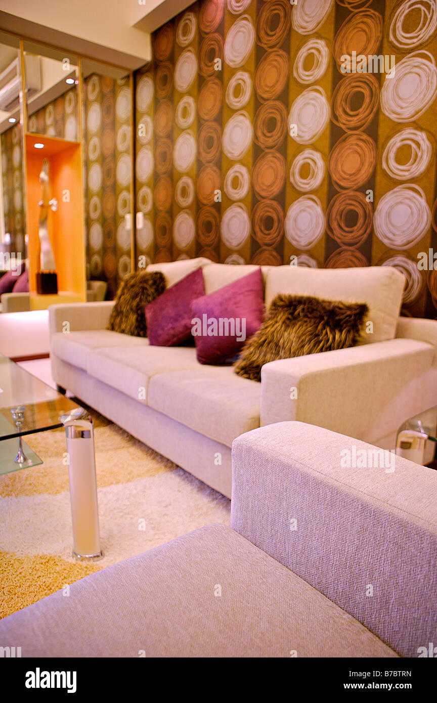Sofa and coffee table in living room Stock Photo Alamy