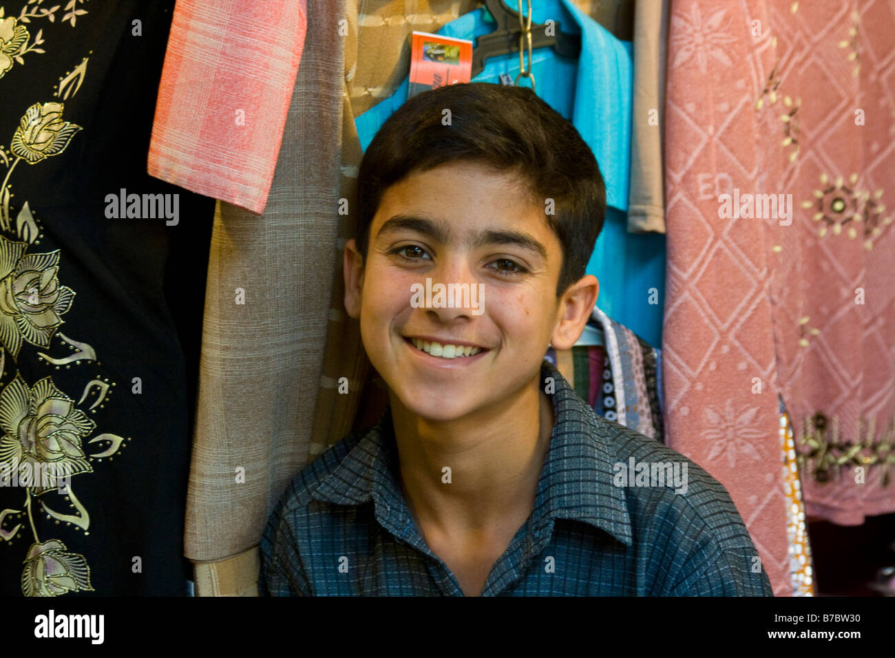 Iranian Boy Working in Regents Bazaar in Kerman Iran Stock Photo Alamy