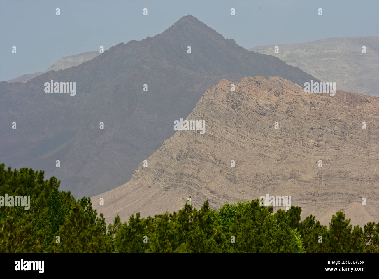 Desert Mountain Scenery near Kerman Iran Stock Photo