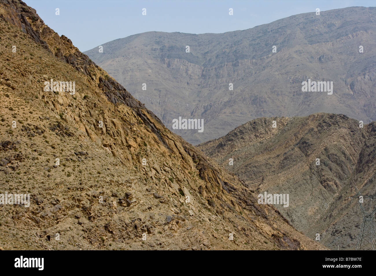 Desert Mountain Scenery near Kerman Iran Stock Photo