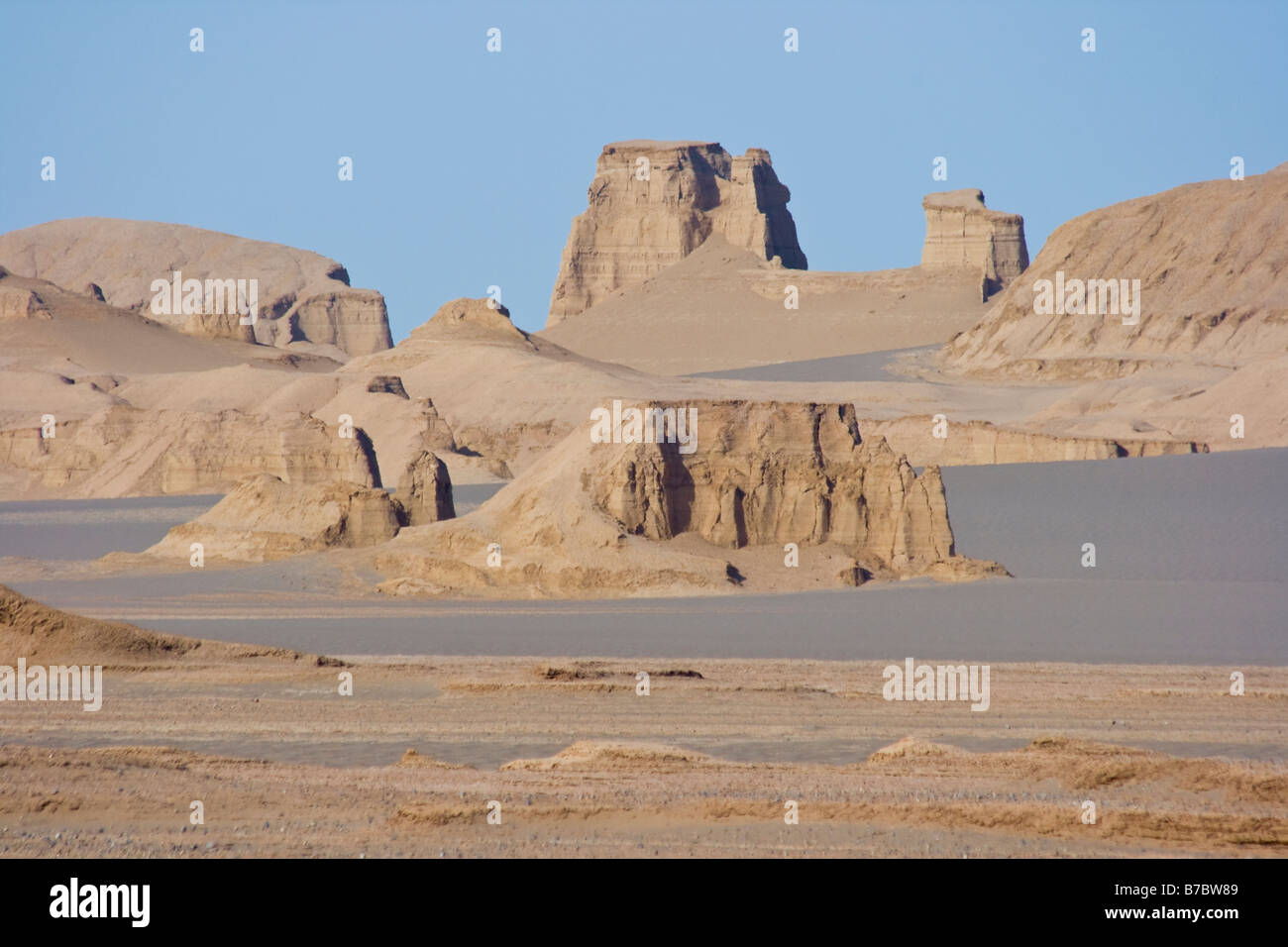 Desert Scenery of Kaluts near Kerman Iran Stock Photo