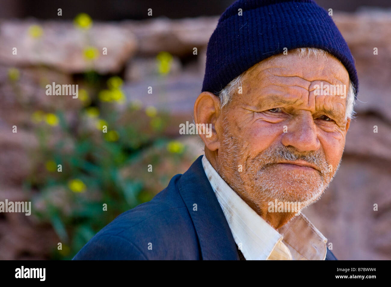 Local Man in Abiyaneh or Abyaneh Iran Stock Photo