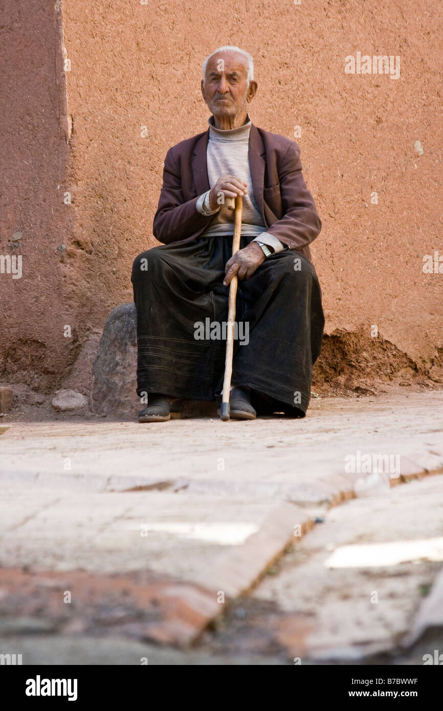 Local Man in Abiyaneh or Abyaneh Iran Stock Photo