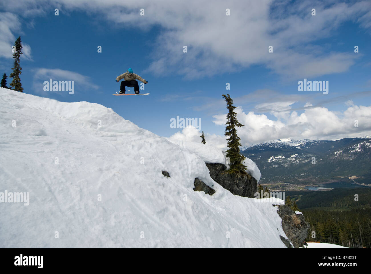 Extreme Snowboarding Stock Photo