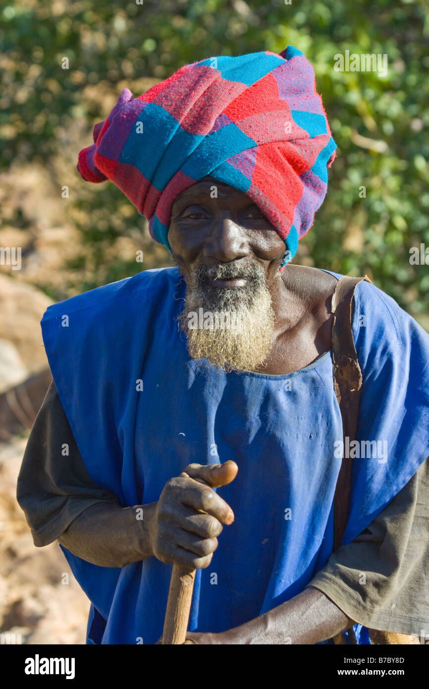 Mali, Dogon Country, old man from Tereli village with his traditional hat  Stock Photo - Alamy