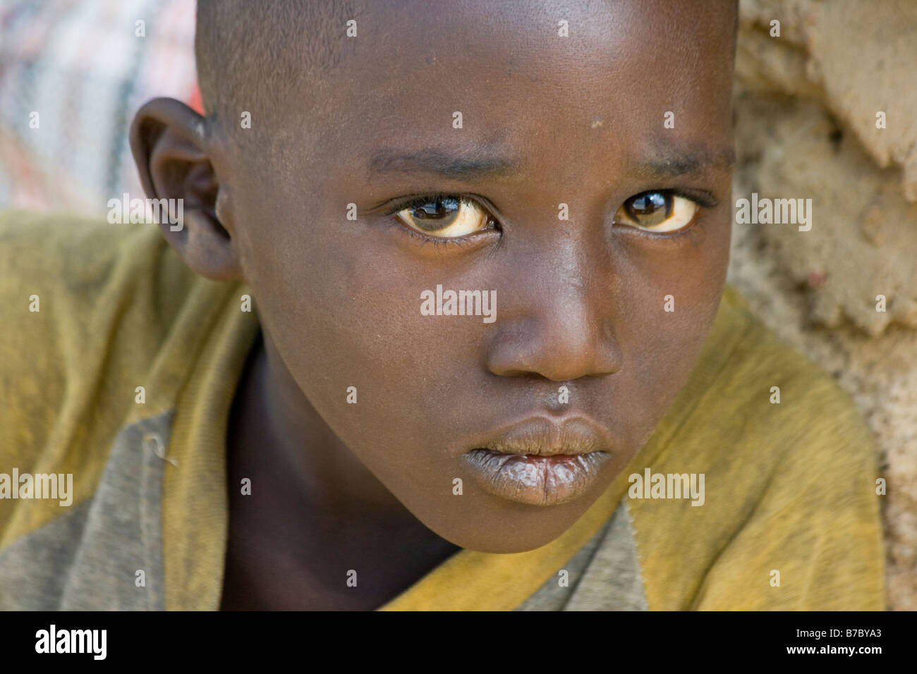 Dogon Boy in the Village of Sanga in Pays Dogon in Mali Stock Photo