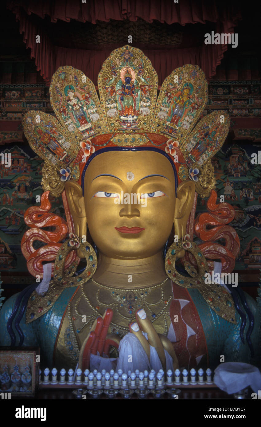Maitreya Buddha Tikse Ladakh Jammu and Kashmir India Stock Photo