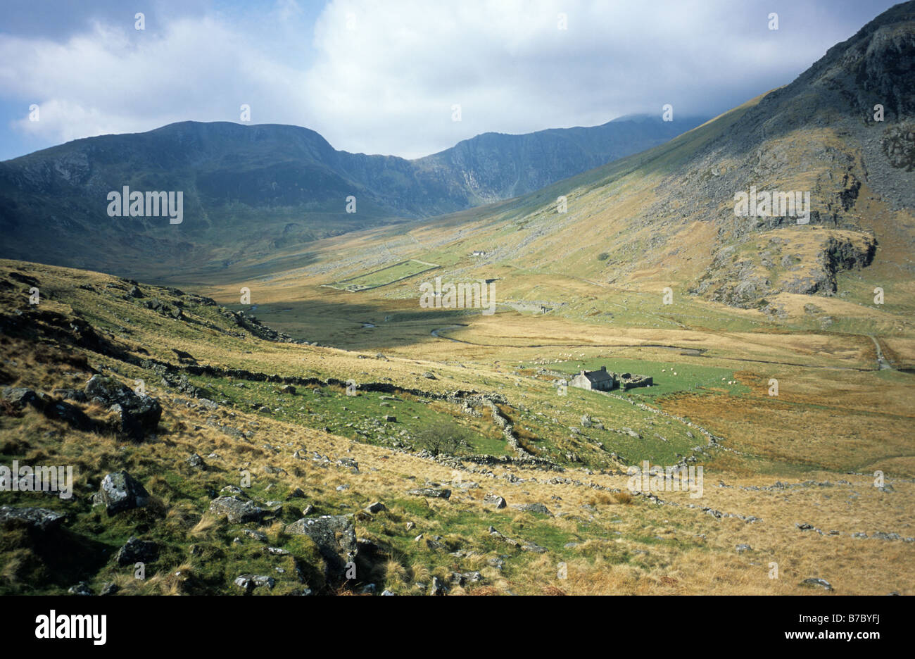 Cwm Eigiau in the Carneddau mountains of Snowdonia in North Wales Stock