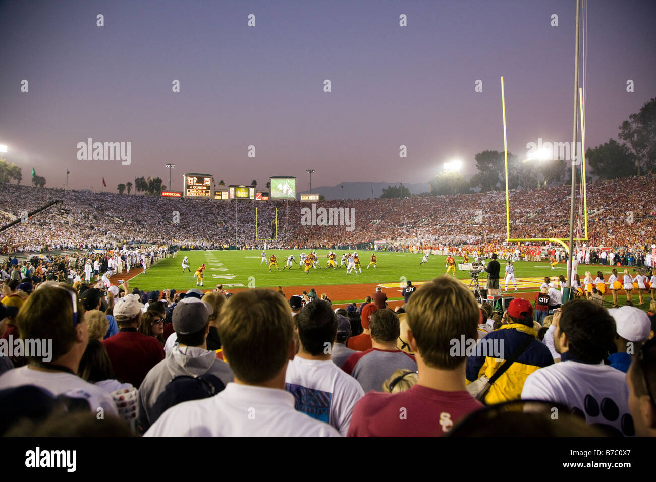 Annual New Years Day Rose Bowl football game.  USC versus PSU, Pasadena, California, USA Stock Photo