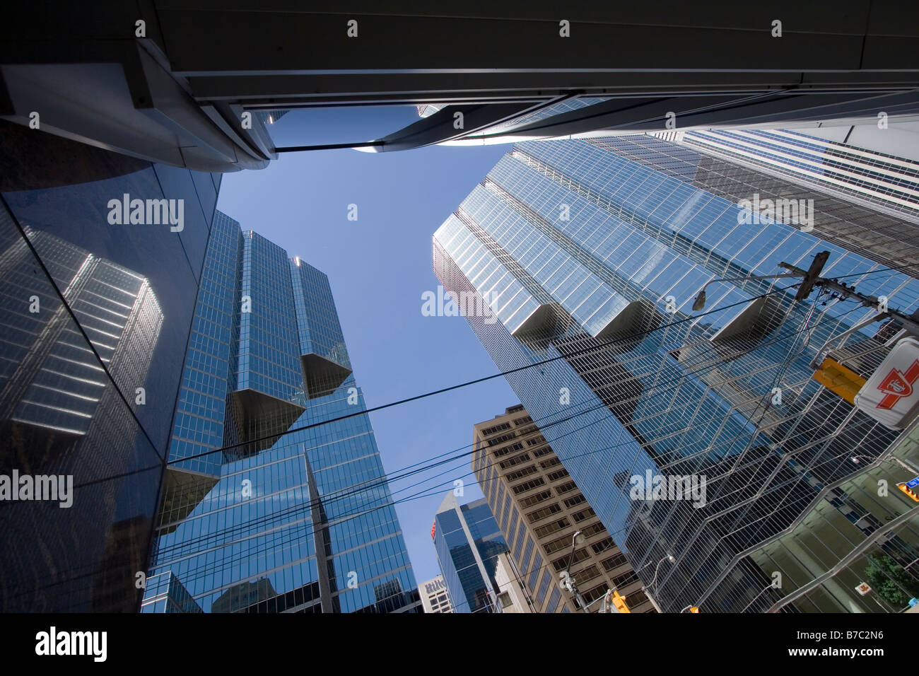 downtown Toronto looking up Stock Photo