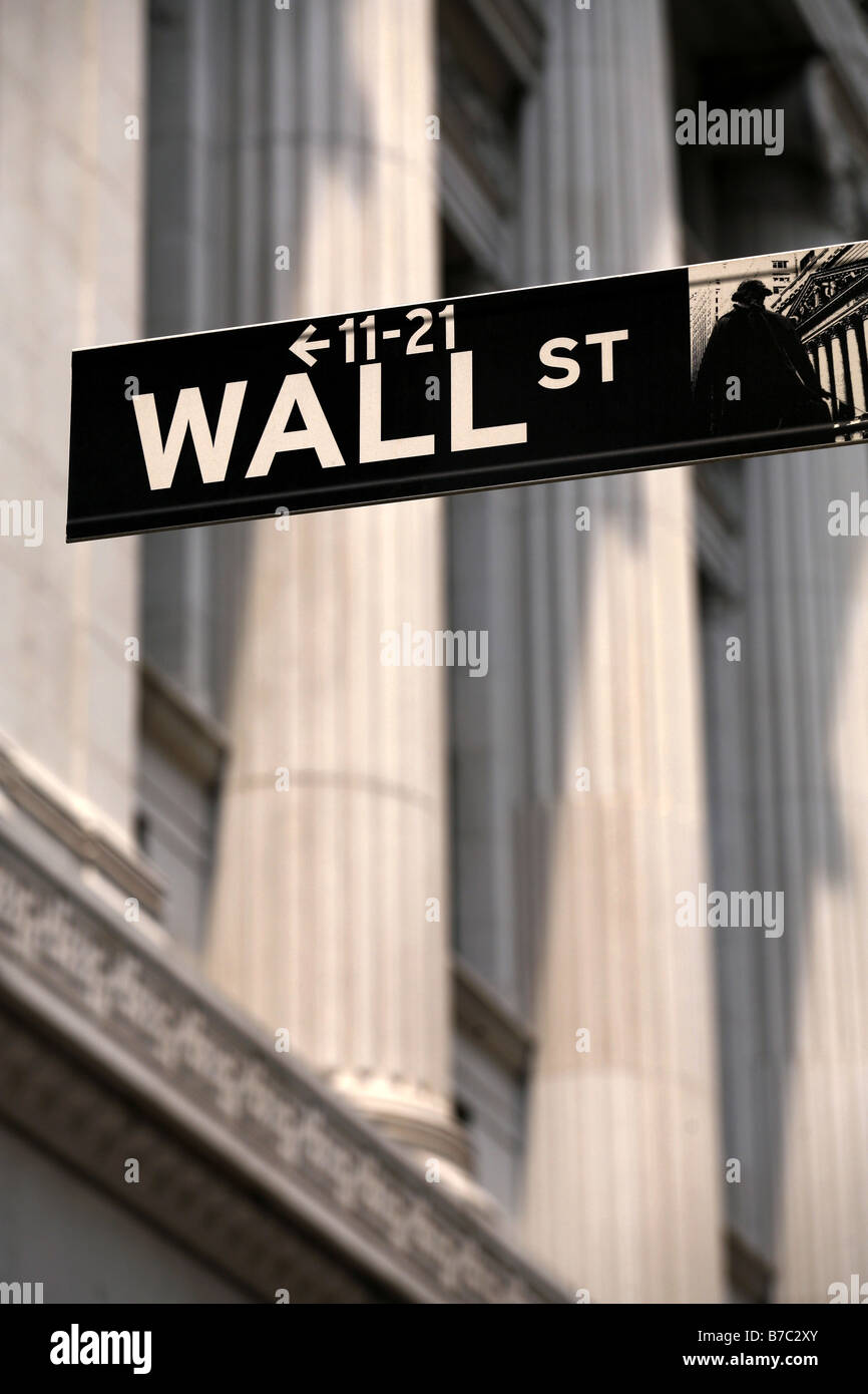 Wall Street Sign, New York City, USA Stock Photo