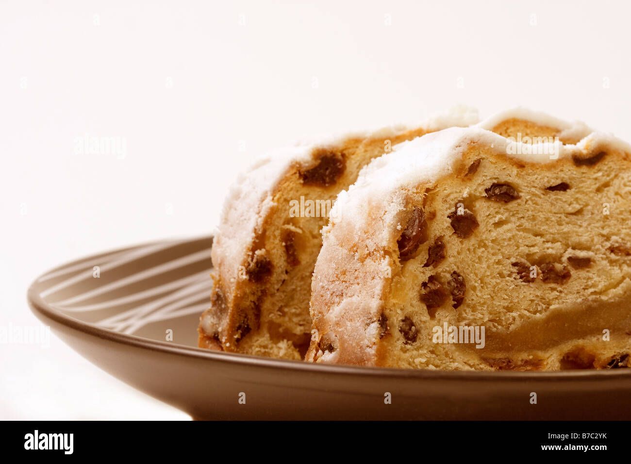 Christmas Cake - German Marzipan Stollen Stock Photo