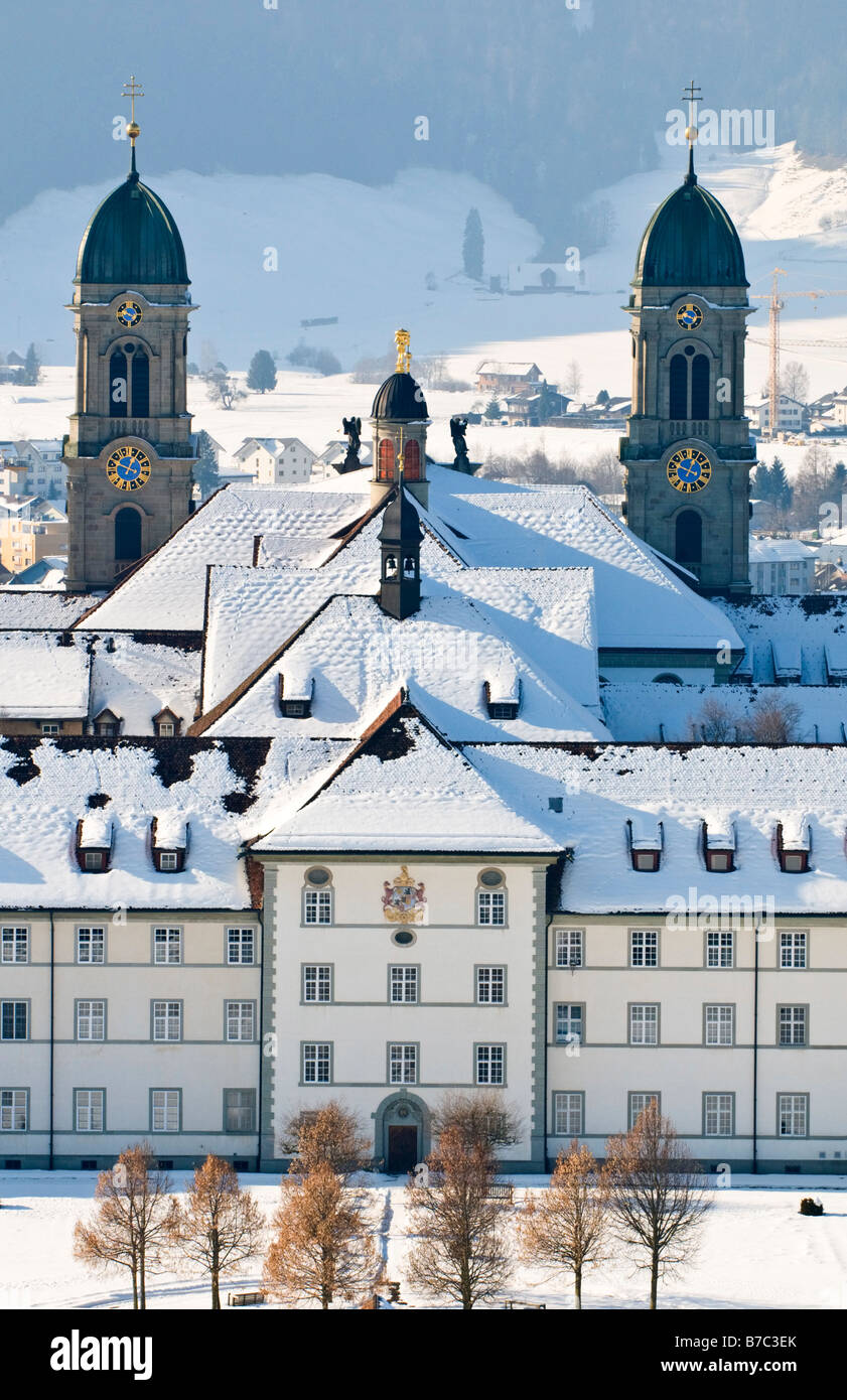 Benedictine monastery in Einsiedeln in the Canton of Schwyz Switzerland Stock Photo