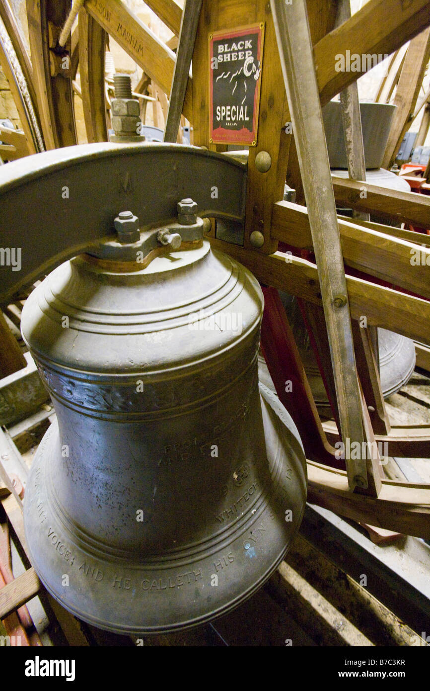 Church bells and bellringing Masham Stock Photo Alamy