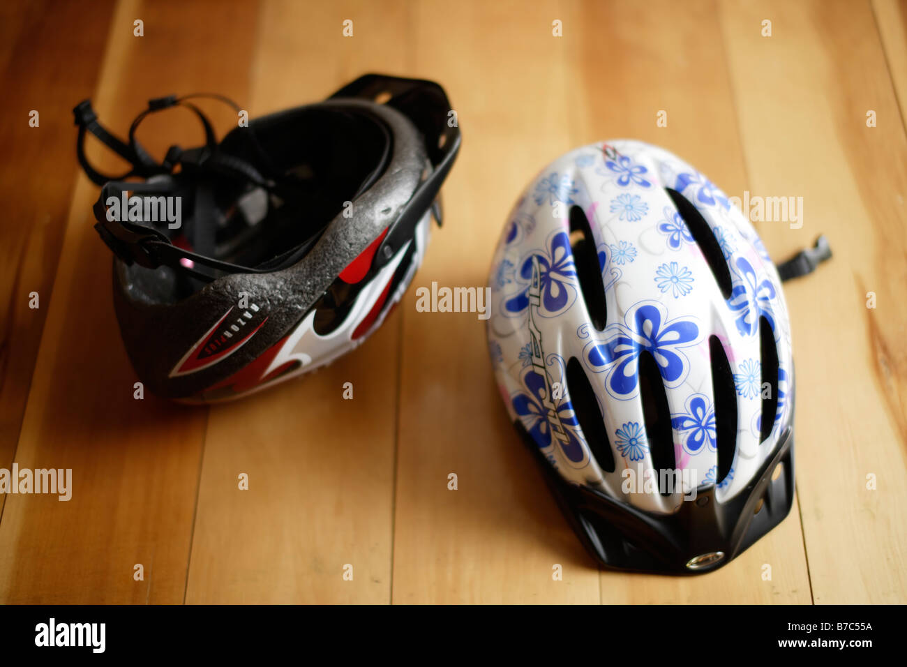 Bike helmets hi-res stock photography 