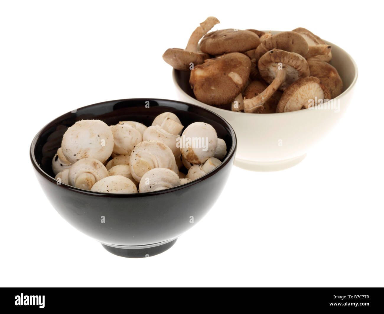 White Button and Shiitake Mushrooms Stock Photo Alamy