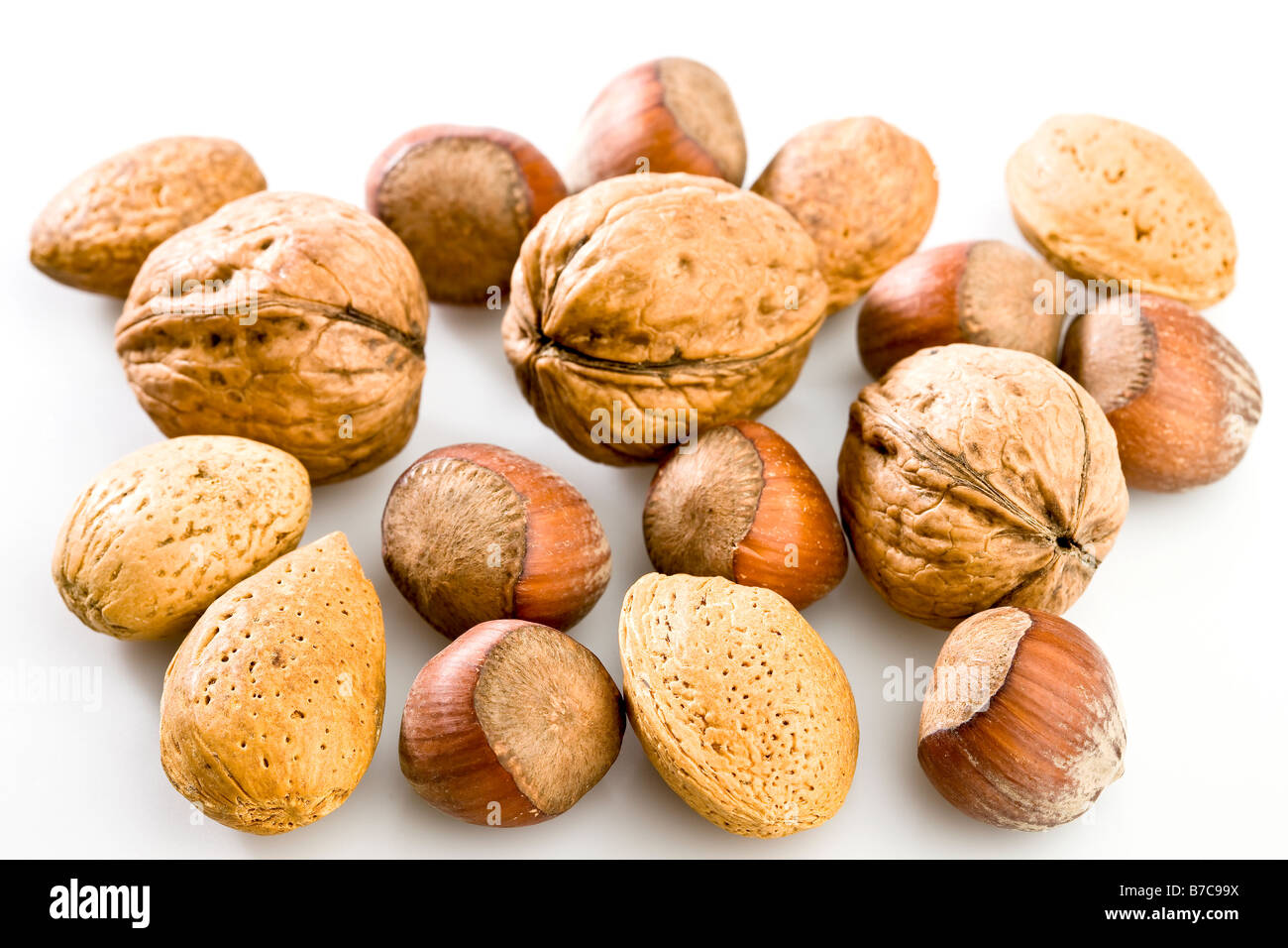 Mixed nuts Stock Photo