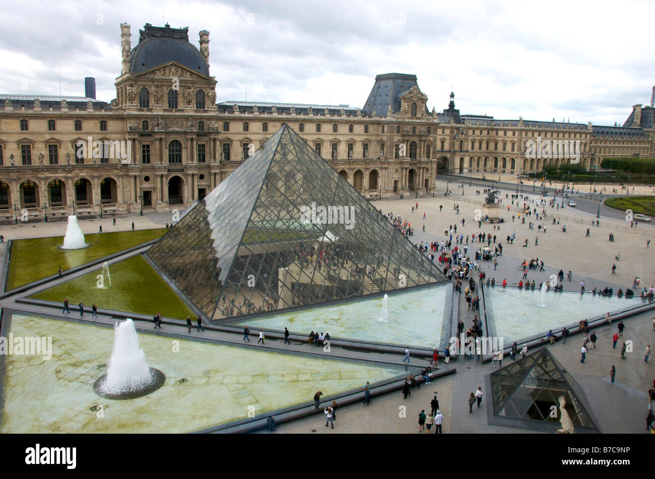 Louvre Museum, the Pyramid, Paris, France, Europe Stock Photo