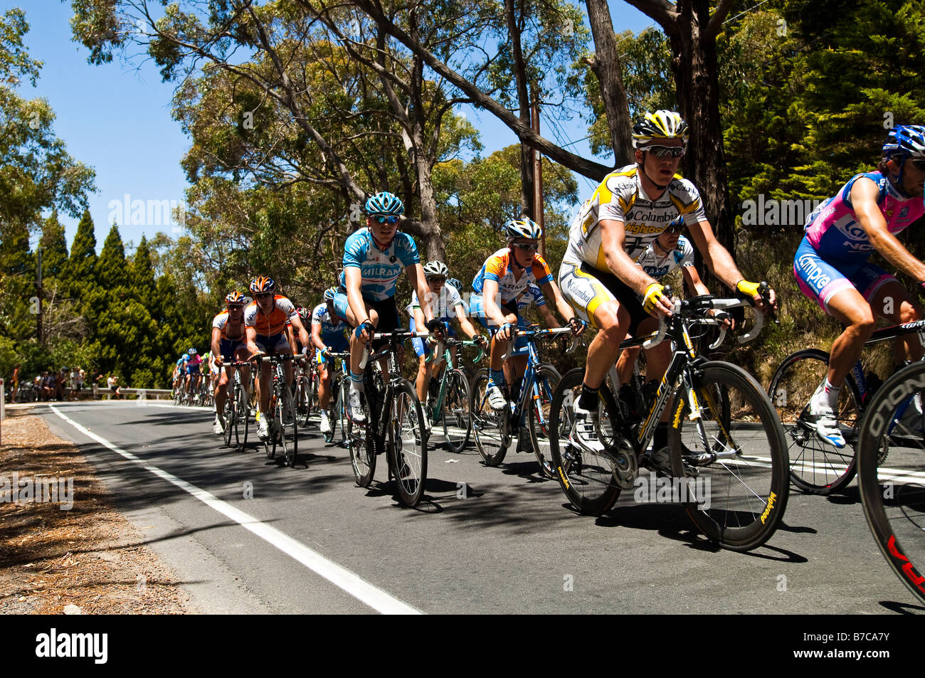 Tour Bike Racers Cyclists competing in the Tour Down Under 2009 Classic Bike Race in the ...