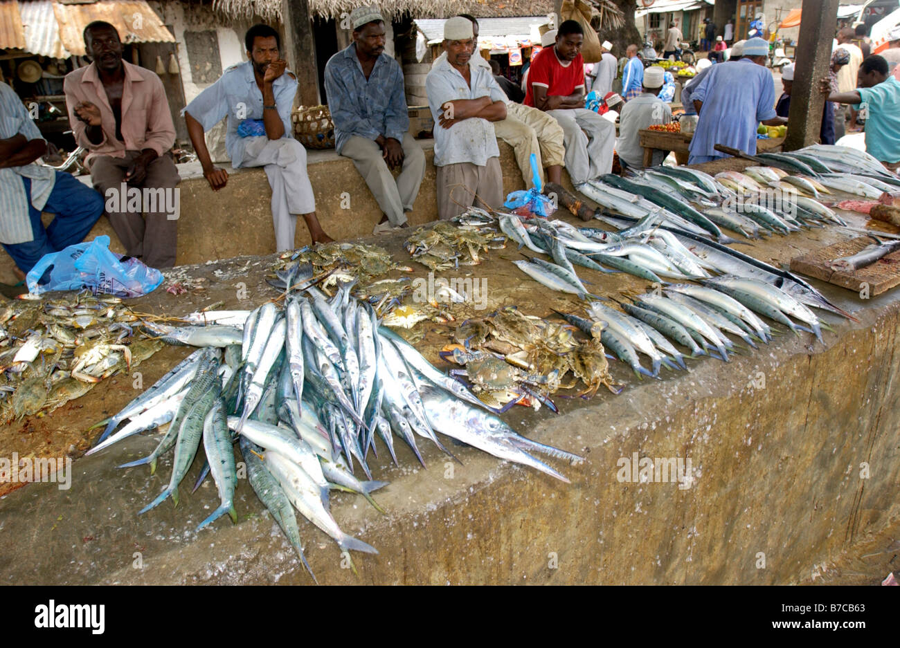 Zanzibar fish Markets Stock Photo Alamy